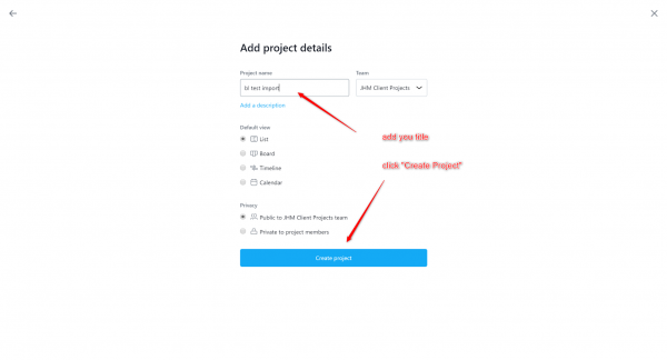 asana title and start